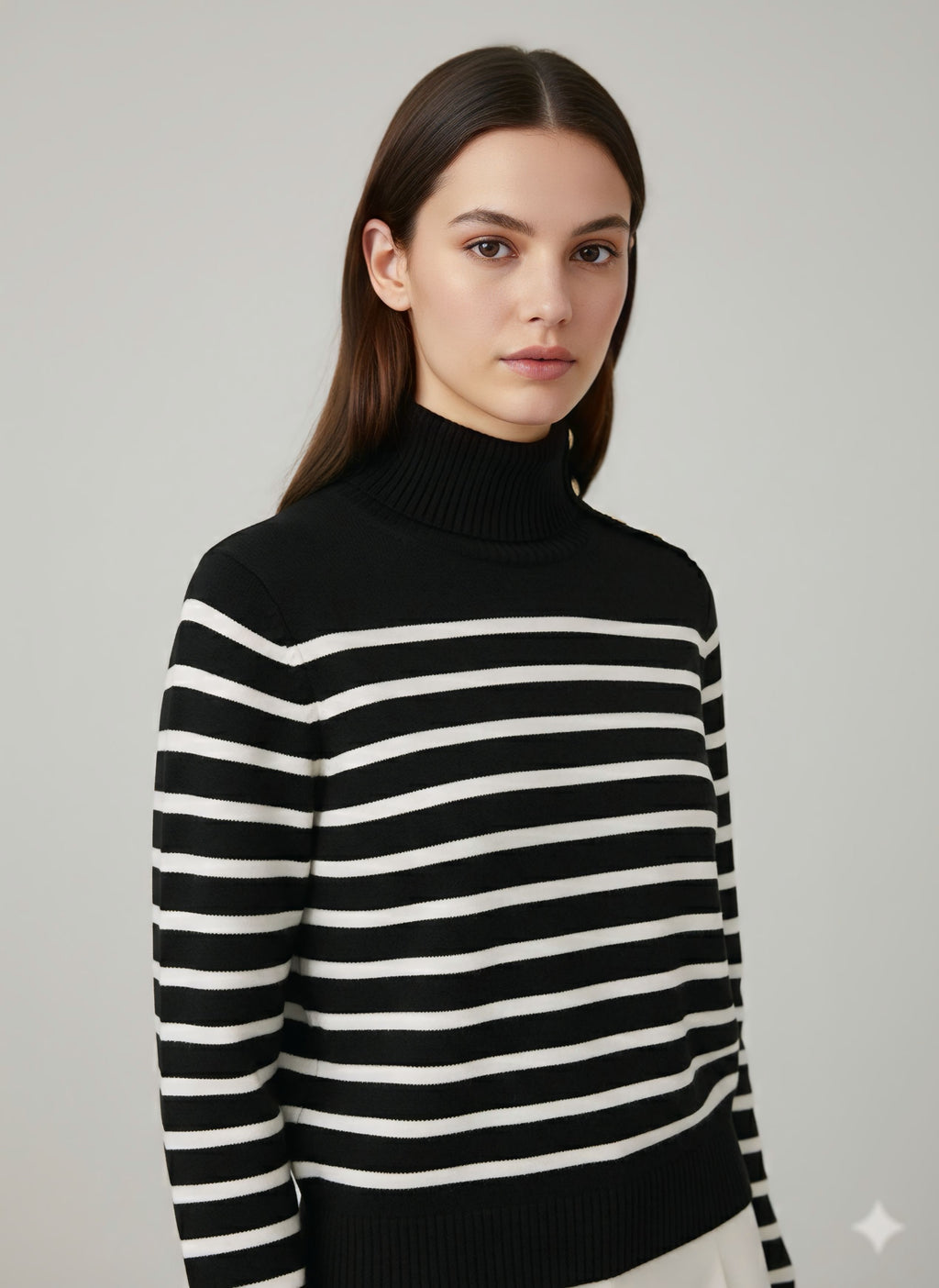 MAGLIONE LUPETTO RIGHE STRETTE