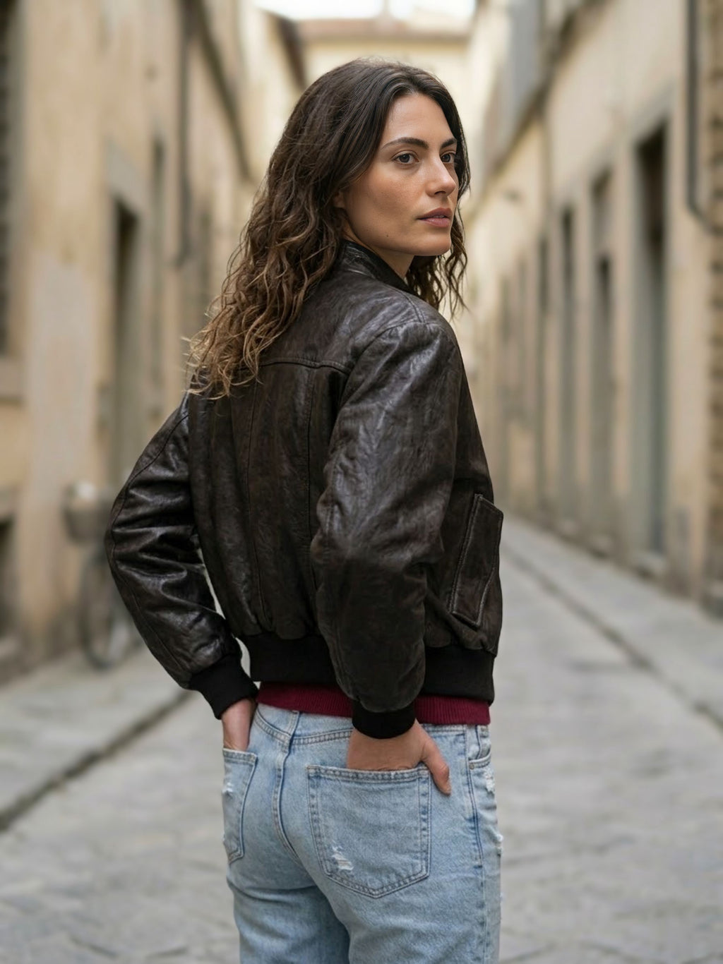 ⁠bomber-pelle-effetto-lavato-manica-sbuffo-laterale