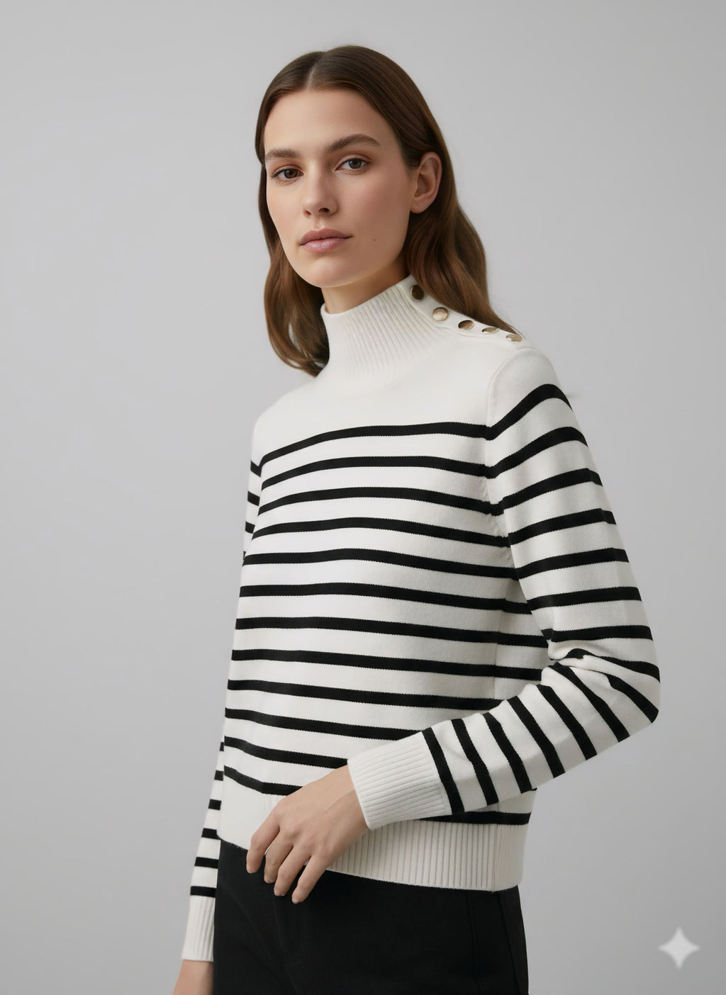 MAGLIONE LUPETTO RIGHE STRETTE