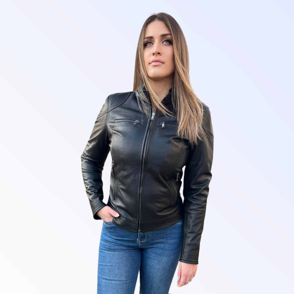 GIUSY-BIKER IN PELLE NAPPA