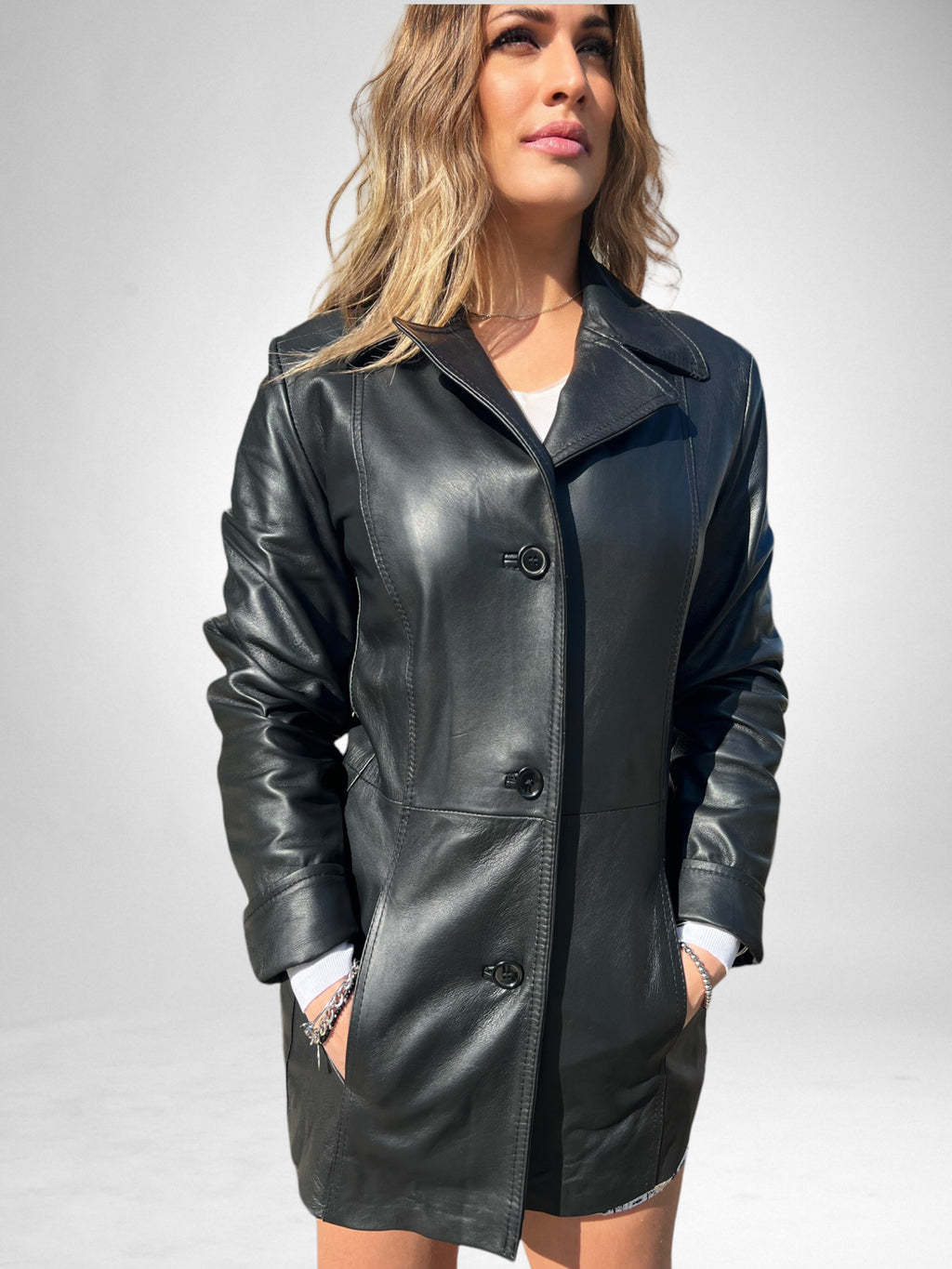 MAXI GIACCA IN VERA PELLE