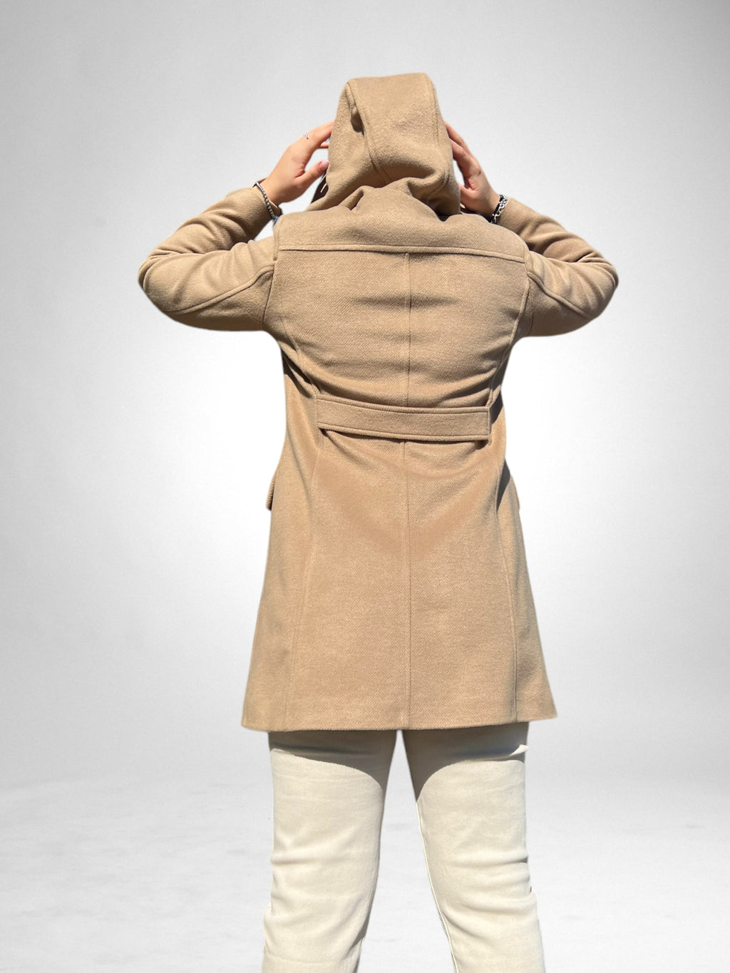 CAPPOTTO TESSUTO CON CAPPUCCIO